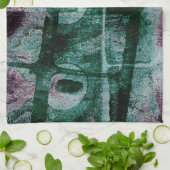 Grunge geverfde graffiti | Moody Plum Paars Green Theedoek (Gevouwen)