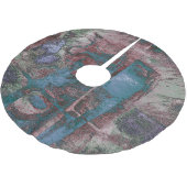 Grunge geverfde graffiti | Rust Red Blue Taupe Kerstboom Rok (Gekanteld)