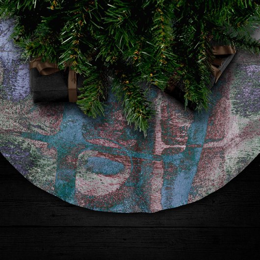 Grunge geverfde graffiti | Rust Red Blue Taupe Kerstboom Rok