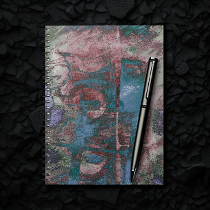 Grunge geverfde graffiti   Rust Red Blue Taupe Notitieboek
