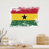 Grunge Ghana Flag Poster (Keuken)
