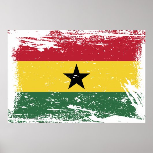 Grunge Ghana Flag Poster (Voorkant)