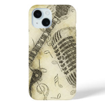  Grunge Gitaar en Microfoon iPhone Case