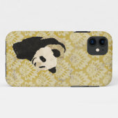 Grunge Gold Damask Panda iPhone Case (Achterkant (horizontaal))