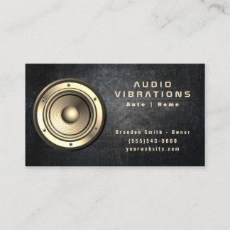 Grunge Gold-luidsprekeraudio-stereo-installatie Visitekaartje