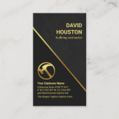 Grunge Gold Stripe Construction Contractor Visitekaartje (Voorkant)