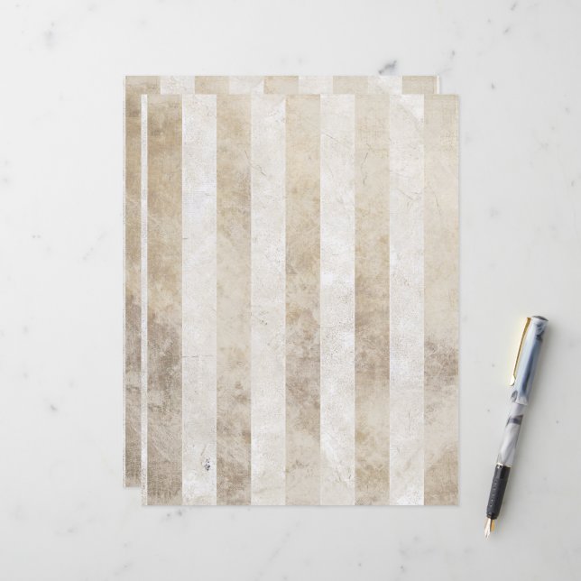 Grunge Gold Stripe Scrapbook-papier (Voorkant / Achterkant in situ)