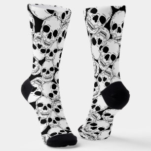 Grunge Gothic Skeleton Skulls Patterned Sokken