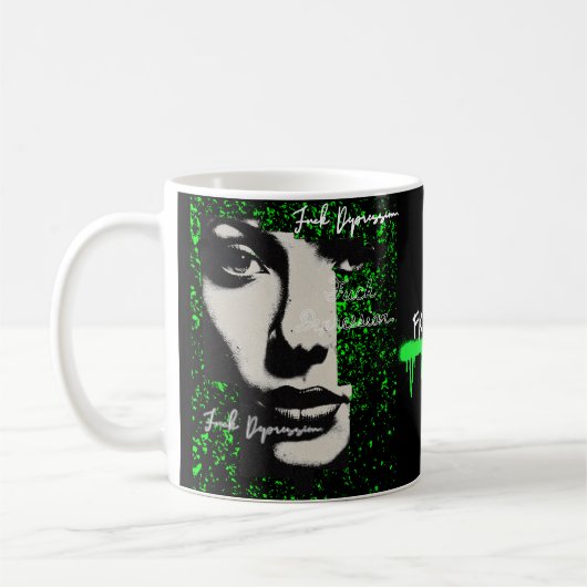 Grunge & Grace Mug - Neon Graffiti "FKDPRSN" (Gauche)