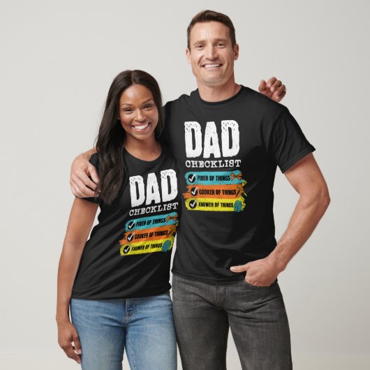 Grunge Grappige Pap Checklist T-shirt (Unisex)