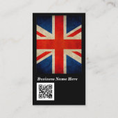 Grunge Great Britain Flag Union Jack - QR-code Visitekaartje (Achterkant)