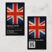 Grunge Great Britain Flag Union Jack - QR-code Visitekaartje (Voorkant / Achterkant)