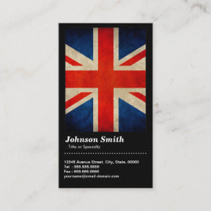 Grunge Great Britain Flag Union Jack - QR-code Visitekaartje