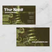 Grunge Green Guitare Carte de visite (Devant / Derrière)