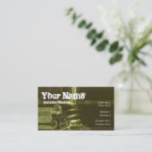Grunge Green Guitare Carte de visite (Debout devant)
