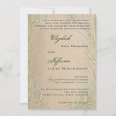 Grunge Green  Lijst Wedding Invitations Kaart (Achterkant)