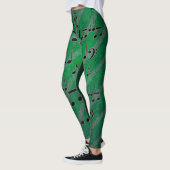 Grunge green note leggings (Gauche)