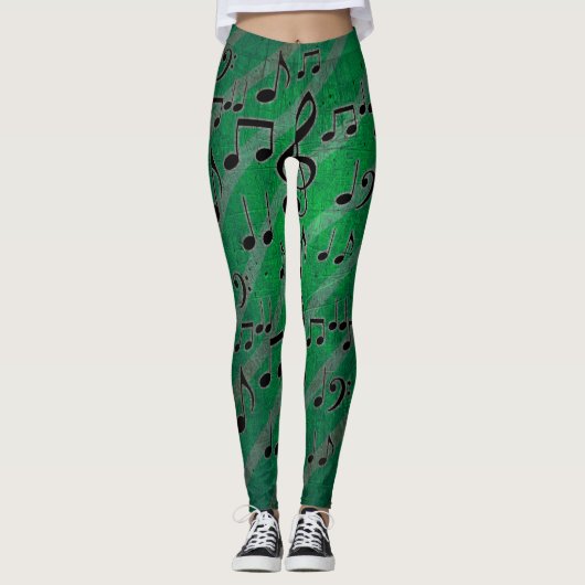 Grunge green note leggings (Devant)