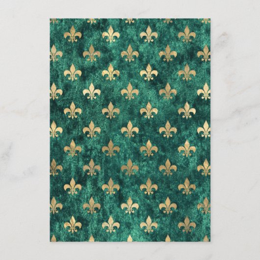 Grunge Green Velvet Fleur De Lis Mardi Gras Menu (Voorkant)