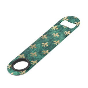Grunge Green Velvet Fleur De Lis Mardi Gras Speed Flessenopener