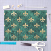 Grunge Green Velvet Fleur De Lis Mardi Gras Tissuepapier (Craft)