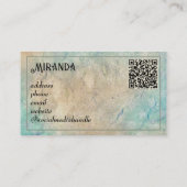 Grunge Grijs Aangepaste QR Code Visitekaartje (Achterkant)