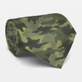 Grunge Groene Camo Militaire Camouflage Mannen Str Stropdas (Opgerold)