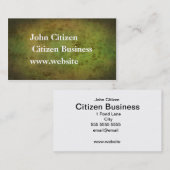 Grunge groene lederen look textuur visitekaartje (Voorkant / Achterkant)