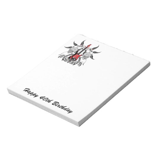 Grunge Guitar and Skull Notitieblok (Gedraaid)