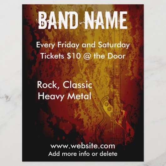 Grunge Guitar Flyer (Voorkant)