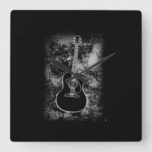 Grunge Guitar Graphic Guitarist Rock Musician Jazz Vierkante Klok