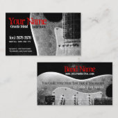 Grunge Guitar Grey/Black & Red Visitekaartje (Voorkant / Achterkant)