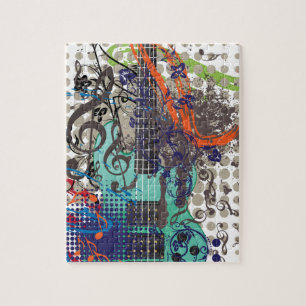 Grunge Guitar Illustration Legpuzzel