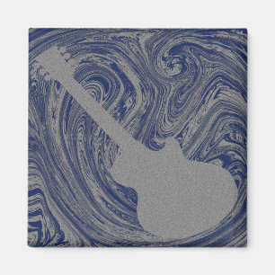 Grunge Guitar Magnet, Royal Blue Magneet
