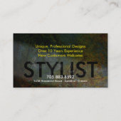 Grunge Hair Stylist Visitekaartje Black Yellow (Achterkant)