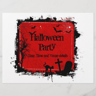 Grunge Halloween-feest flyer
