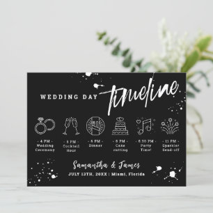 Grunge Halloween Mariage timeline Carte de bienven
