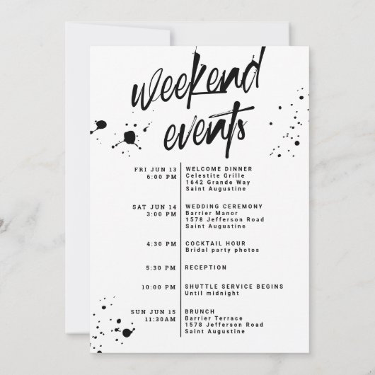 Grunge Halloween programme de mariage Bienvenue Ca (Dos)