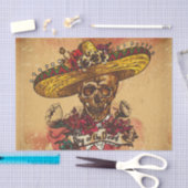 Grunge, halloween, schedel, mexicaans pet, dag van tissuepapier (Craft)