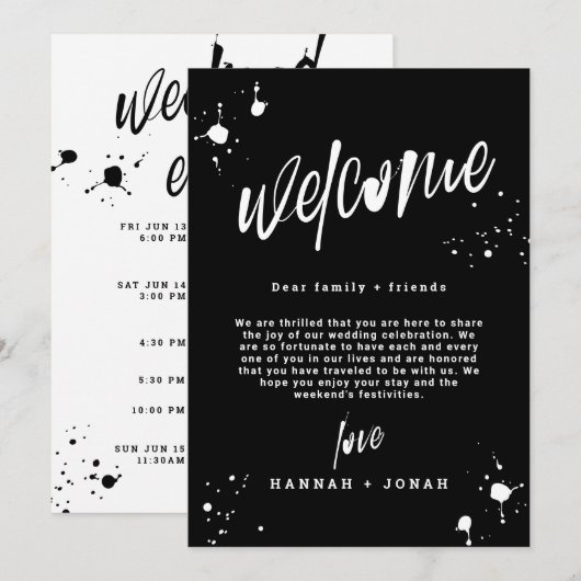 Grunge Halloween Trouwprogramma Welkom Tas kaart (Voorkant / Achterkant)