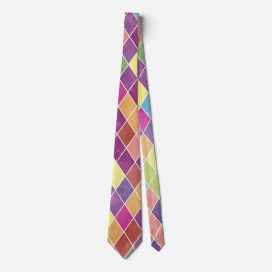 Grunge Harlequin Pattern Stropdas (Voorkant)