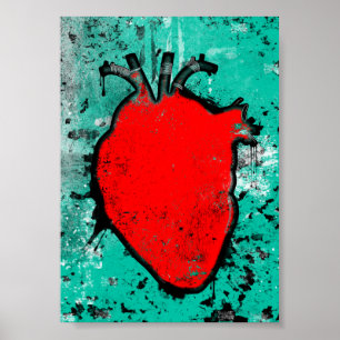 grunge hart poster