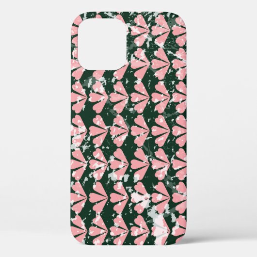Grunge harten en bloemen patroon. Case-Mate iPhone case (Achterkant)
