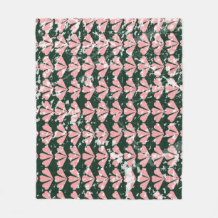 Grunge harten en bloemen patroon. fleece deken