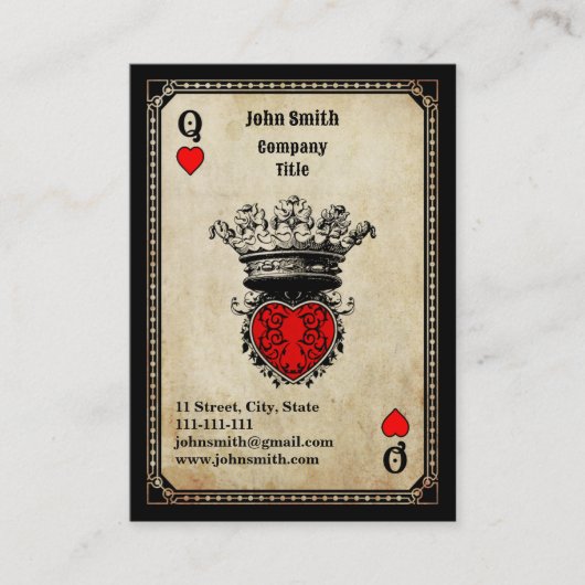 Grunge Hartenvrouw Visitekaartje (Voorkant)