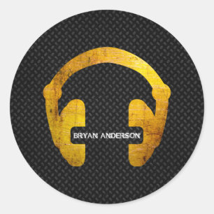 Grunge Headphone DJ Sticker