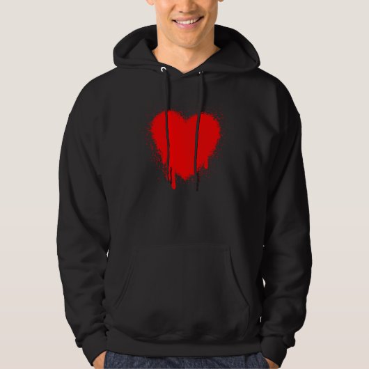Grunge Heart - Rood Hoodie (Voorkant)