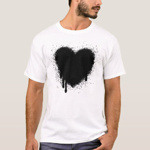 Grunge Heart - zwart T-shirt