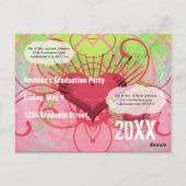 Grunge Hearts Catégorie de diplômés Invitations (Dos)