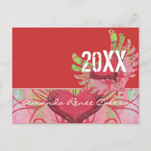 Grunge Hearts Class of Graduation Invitations Briefkaart